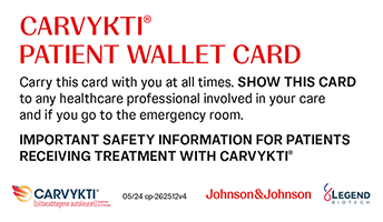 CARVYKTI® Patient Wallet Card